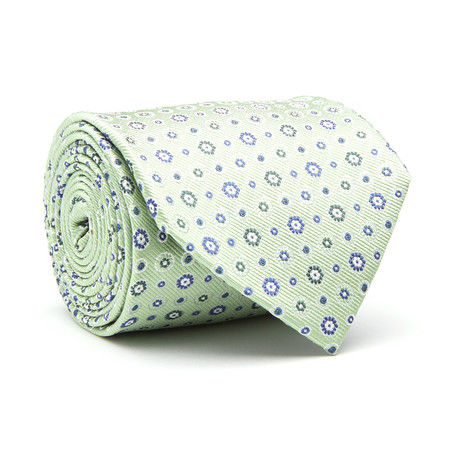 Floral Dot // Light Green + Blue