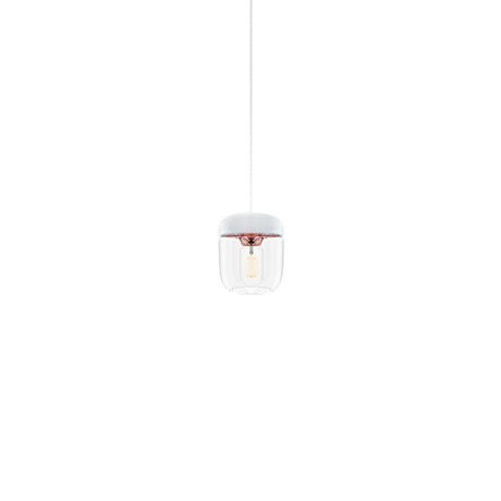 Acorn White Pendant + LED Bulb // Polished Copper (Hardwired)