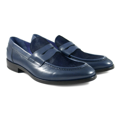 Tuxedo Park Pony Hair Penny Loafer // Sapphire (US: 7.5)