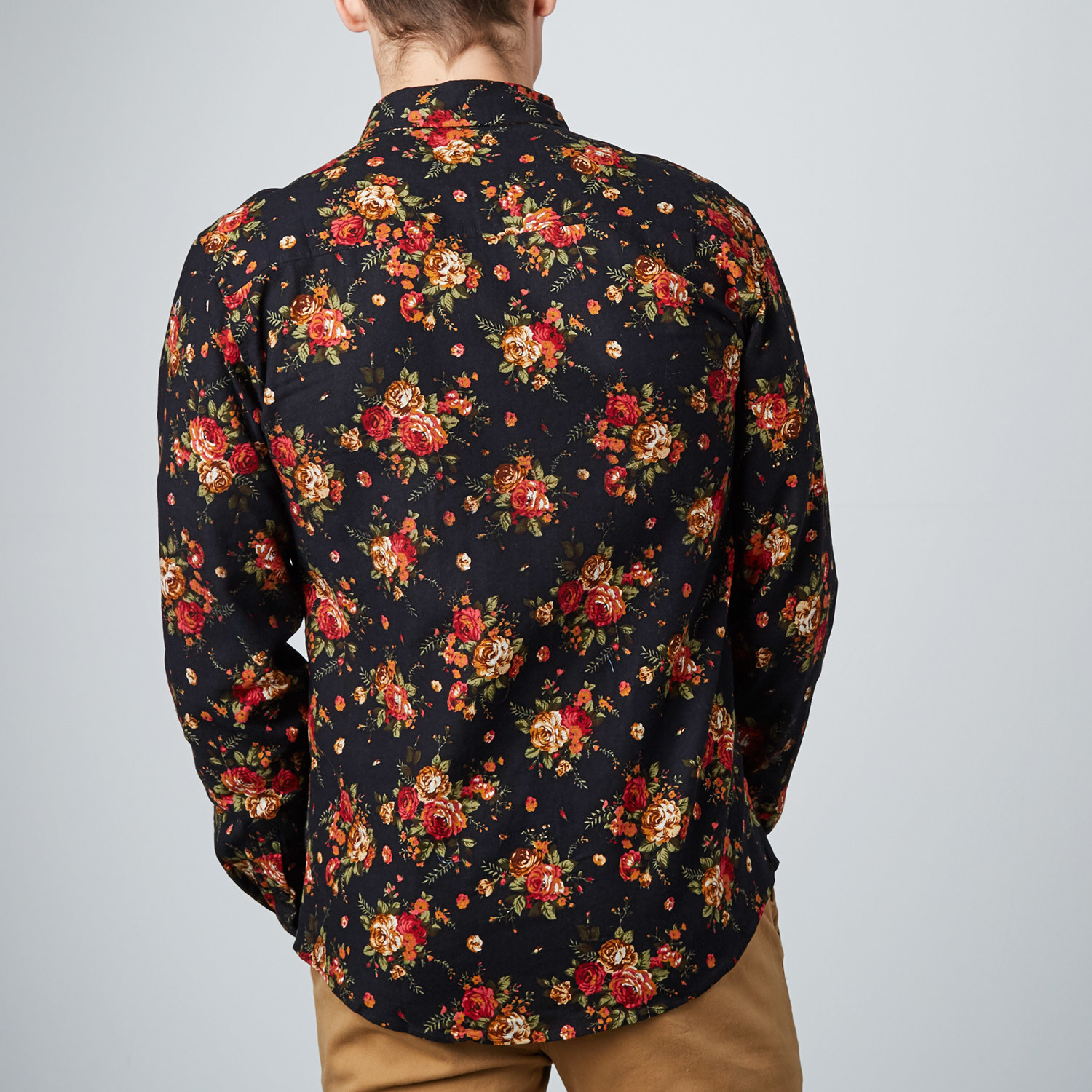 Flower Print Pocket Button Up Shirt