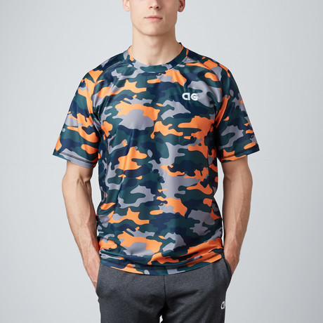 Short-Sleeve Compression Shirt // Orange Camo (XS)