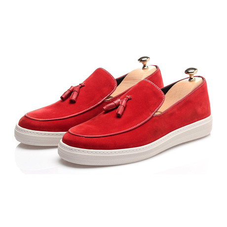 Tassel Piped Slipper Sneaker // Red (Euro: 39)