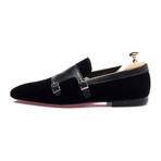 Double Monk Mixed Texture Loafer // Black (Euro: 45)