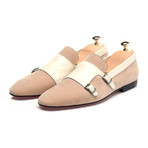 Double Monk Mixed Texture Loafer // Beige (Euro: 43)