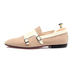 Double Monk Mixed Texture Loafer // Beige (Euro: 42)