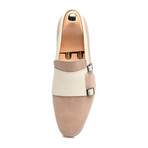 Double Monk Mixed Texture Loafer // Beige (Euro: 41)