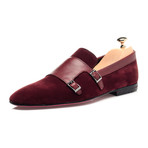 Double Monk Mixed Texture Loafer // Bordeaux (Euro: 44)