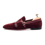 Double Monk Mixed Texture Loafer // Bordeaux (Euro: 43)