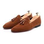 Tassel Stitched Smoking Slipper // Brown (Euro: 43)