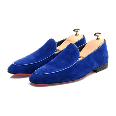 Piped Smoking Slipper // Dark Blue (Euro: 39)