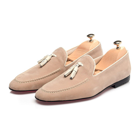 Tassel Stitched Smoking Slipper // Beige (Euro: 39)