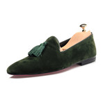 Tassel Smoking Slipper // Dark Green (Euro: 43)