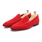 Piped Smoking Slipper // Red (Euro: 42)