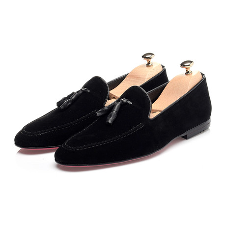 Tassel Stitched Smoking Slipper // Black (Euro: 39)