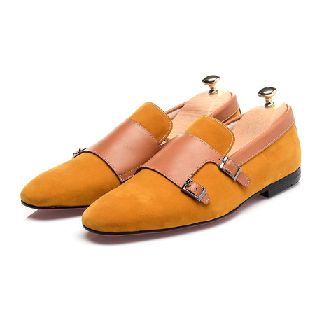 Double Monk Mixed Texture Loafer // Yellow (Euro: 39)