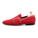 Double Monk Mixed Texture Loafer // Red (Euro: 41)