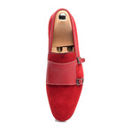 Double Monk Mixed Texture Loafer // Red (Euro: 39)