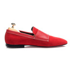 Double Monk Mixed Texture Loafer // Red (Euro: 41)