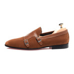 Double Monk Mixed Texture Loafer // Brown (Euro: 39)