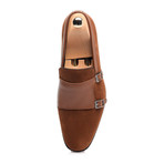 Double Monk Mixed Texture Loafer // Brown (Euro: 45)