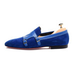 Double Monk Mixed Texture Loafer // Dark Blue (Euro: 39)