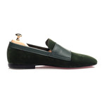 Double Monk Mixed Texture Loafer // Dark Green (Euro: 42)