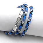 3 Wrap Paracord Bracelet // Blue (Small 7")