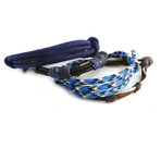 AMiGAZ // Paracord Slider + Leather Bracelet // Blue + Black + Brown + Tan // Set of 4