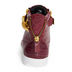 Zeus High-Top Textured Sneaker // Burgundy (US: 12)