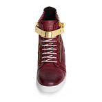 Zeus High-Top Textured Sneaker // Burgundy (US: 12)