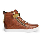 Zeus High-Top Textured Sneaker // Brown (US: 8)