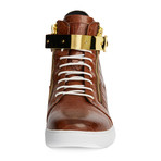 Zeus High-Top Textured Sneaker // Brown (US: 8)