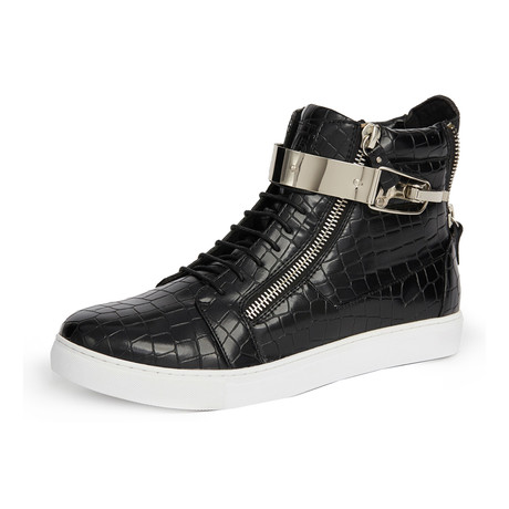 Zeus High-Top Textured Sneaker // Black (US: 8)