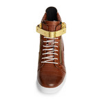 Zeus High-Top Textured Sneaker // Brown (US: 8)