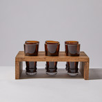 Beer Bottle Shot Glasses + Display Tray