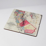 State Old World Map Coaster (California)