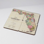 State Old World Map Coaster (California)