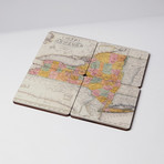 State Old World Map Coaster (California)