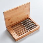 Pakka Wood Steak Knife Set + Bamboo Box // 6 Pieces