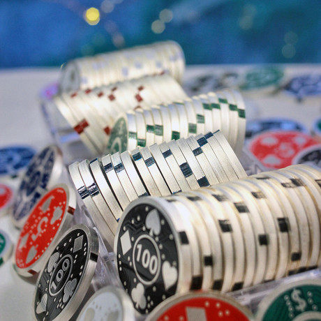 Silver Plated Poker Chip Set // 100 Count