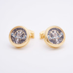Quartz Watch Cufflinks // Goldtoned Jewel