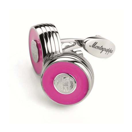 Montegrappa Piacere Cufflinks // Stainless Steel + Pink