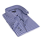 Gingham Button-Up // Navy (M)