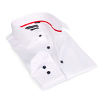 Solid Button-Up with Black Buttons // White (3XL)