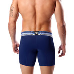 Microfiber Boxer Brief // Dark Blue + Black + White (XL)