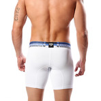 Microfiber Boxer Brief // White + Blue + Black (M)