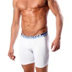 Microfiber Boxer Brief // White + Blue + Black (M)