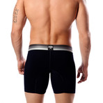 Microfiber Boxer Brief // Black + Grey + White (S)