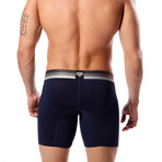 Microfiber Boxer Brief // Dark Blue + Grey + White (M)