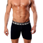 Microfiber Boxer Brief // Black + Grey + White (S)